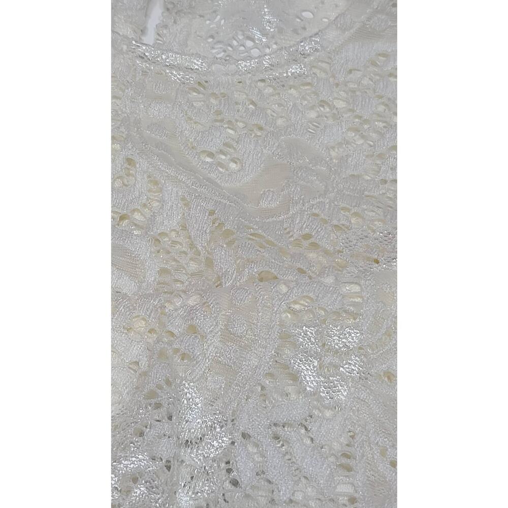 B Darlin Off white lace cold shoulder fit and flare dress women's 3/4 NWT - Picture 8 of 8